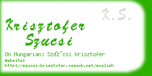 krisztofer szucsi business card